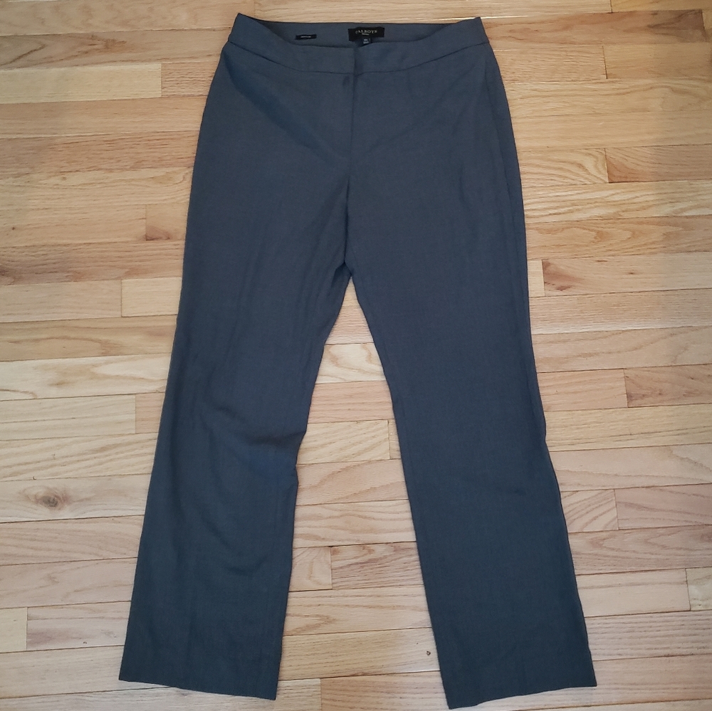 Talbots Petites Heritage Pants 10P Gray Corpcore Straight Leg Career Classic